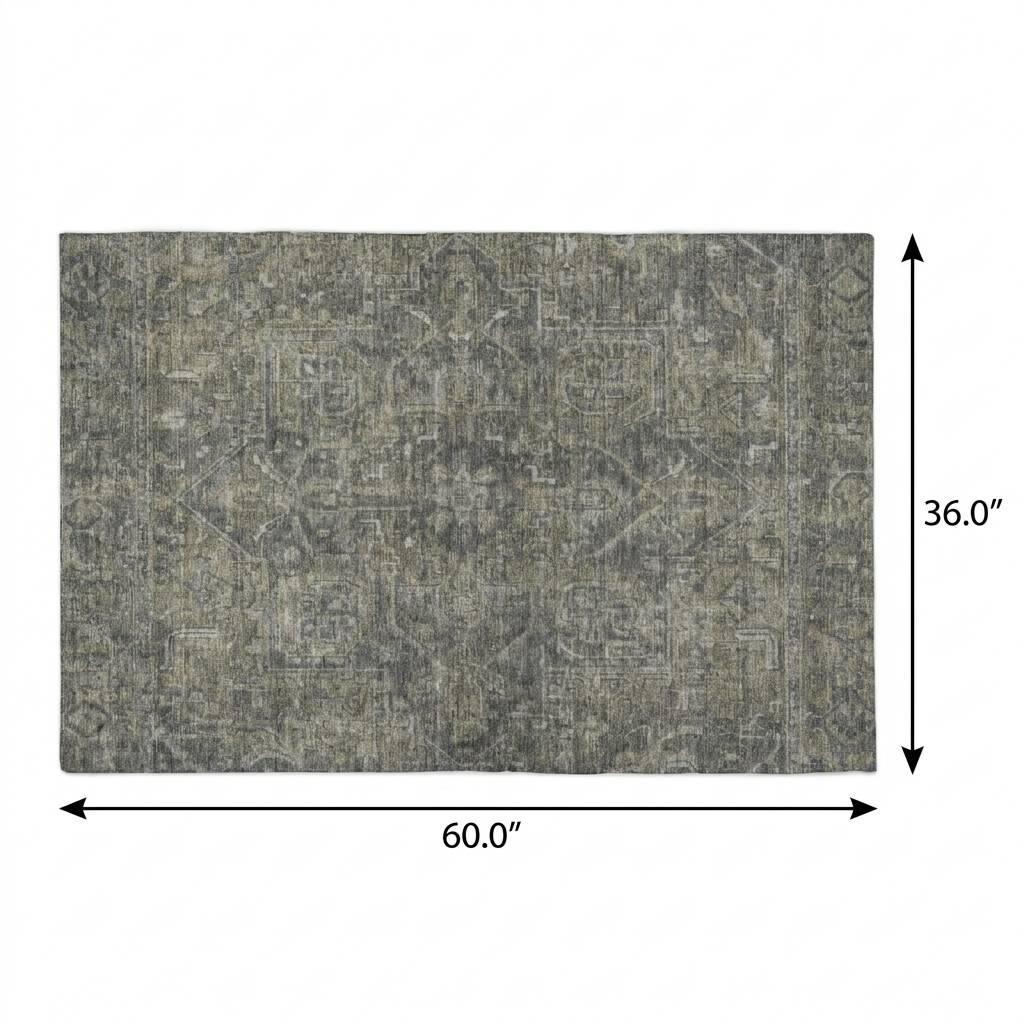 3' X 5' Brown And Beige Oriental Shag Washable Area Rug With UV Protection - HomeRoots - Flyclothing LLC