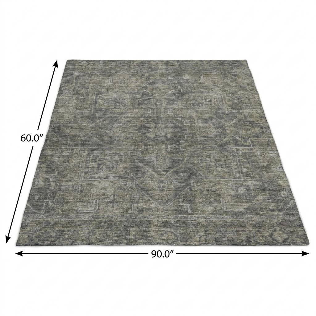 5' X 8' Brown And Beige Oriental Shag Washable Area Rug With UV Protection - HomeRoots - Flyclothing LLC