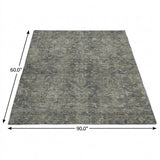 5' X 8' Brown And Beige Oriental Shag Washable Area Rug With UV Protection - HomeRoots - Flyclothing LLC