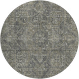 8' Brown And Beige Oriental Shag Washable Round Rug With UV Protection - HomeRoots - Flyclothing LLC
