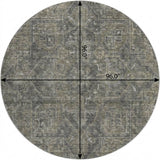 8' Brown And Beige Oriental Shag Washable Round Rug With UV Protection - HomeRoots - Flyclothing LLC