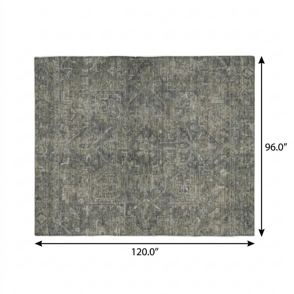 8' X 10' Brown And Beige Oriental Shag Washable Area Rug With UV Protection - HomeRoots - Flyclothing LLC