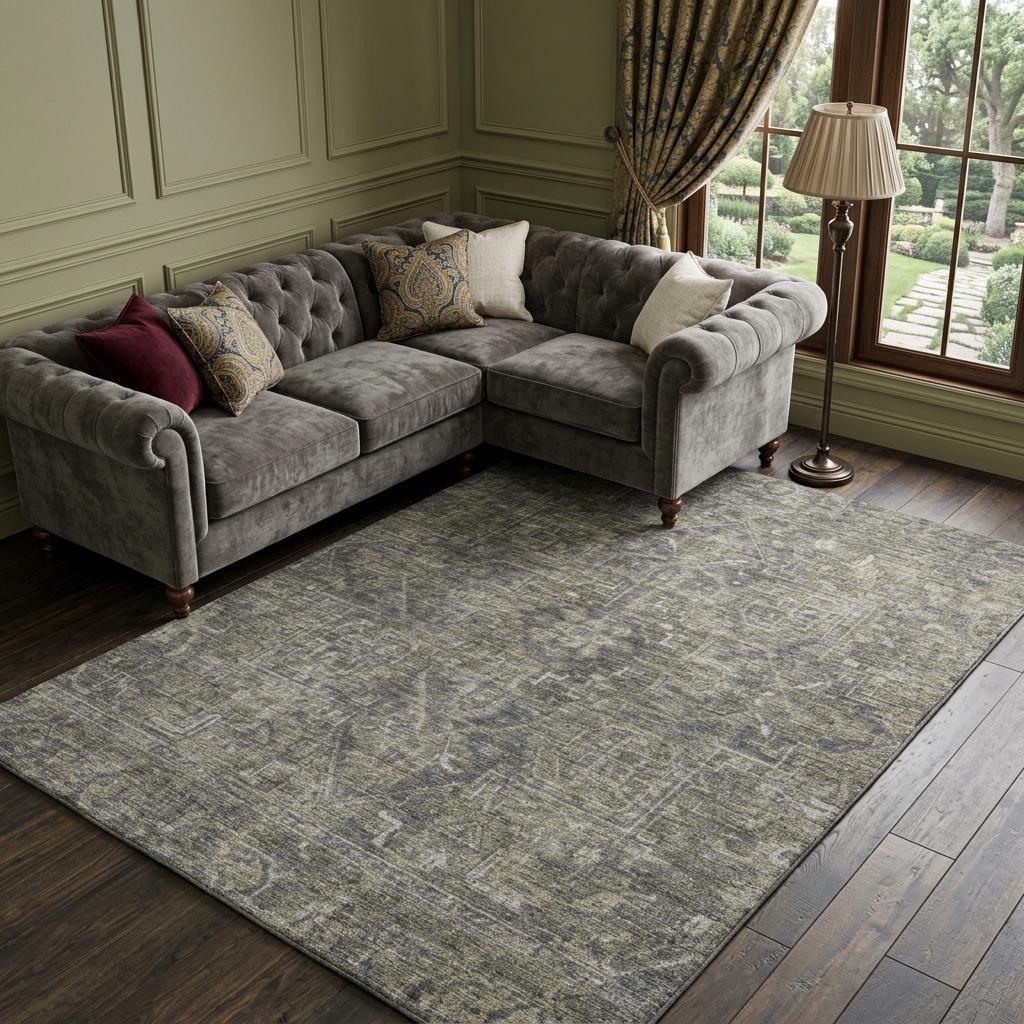9' X 12' Brown And Beige Oriental Shag Washable Area Rug With UV Protection - HomeRoots - Flyclothing LLC