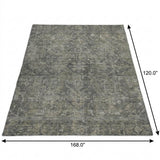 10' X 14' Brown And Beige Oriental Shag Washable Area Rug With UV Protection - HomeRoots - Flyclothing LLC