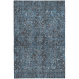 3' X 5' Navy Blue And Gray Oriental Shag Washable Area Rug With UV Protection - HomeRoots - Flyclothing LLC