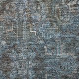 5' X 8' Navy Blue And Gray Oriental Shag Washable Area Rug With UV Protection - HomeRoots - Flyclothing LLC