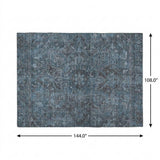 9' X 12' Navy Blue And Gray Oriental Shag Washable Area Rug With UV Protection - HomeRoots - Flyclothing LLC