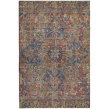 8' X 10' Red And Navy Blue Oriental Shag Washable Area Rug With UV Protection - HomeRoots - Flyclothing LLC