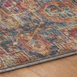 9' X 12' Red And Navy Blue Oriental Shag Washable Area Rug With UV Protection - HomeRoots - Flyclothing LLC