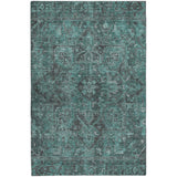 3' X 5' Turquoise And Charcoal Oriental Shag Washable Area Rug With UV Protection - HomeRoots - Flyclothing LLC