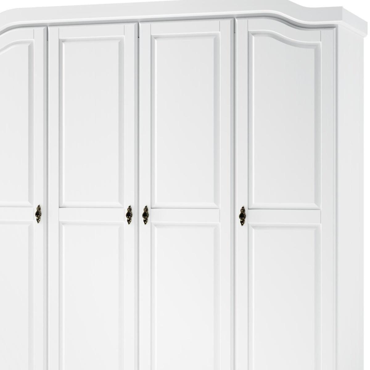 74" White Solid Wood Four Door Combo Dresser - HomeRoots - Flyclothing LLC