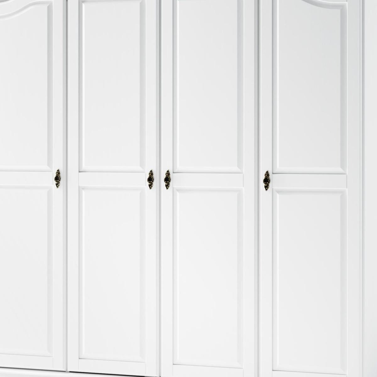 74" White Solid Wood Four Door Combo Dresser - HomeRoots - Flyclothing LLC