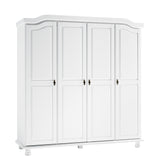 74" White Solid Wood Four Door Combo Dresser - HomeRoots - Flyclothing LLC