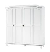 74" White Solid Wood Four Door Combo Dresser - HomeRoots - Flyclothing LLC