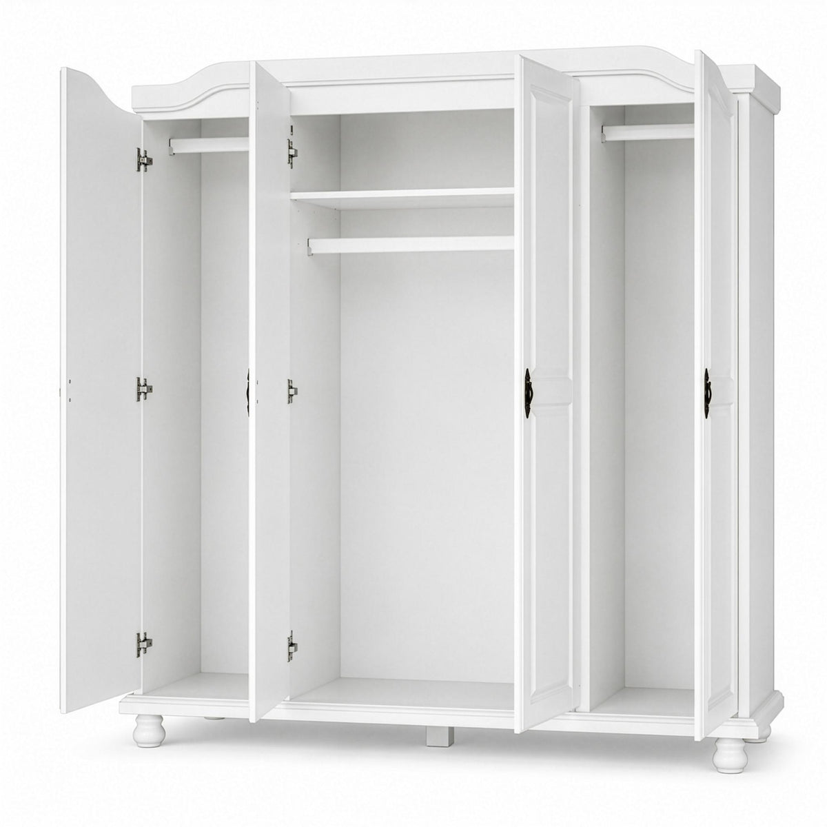 74" White Solid Wood Four Door Combo Dresser - HomeRoots - Flyclothing LLC