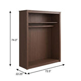 74" Coffee Solid Wood Four Door Combo Dresser - HomeRoots - Flyclothing LLC