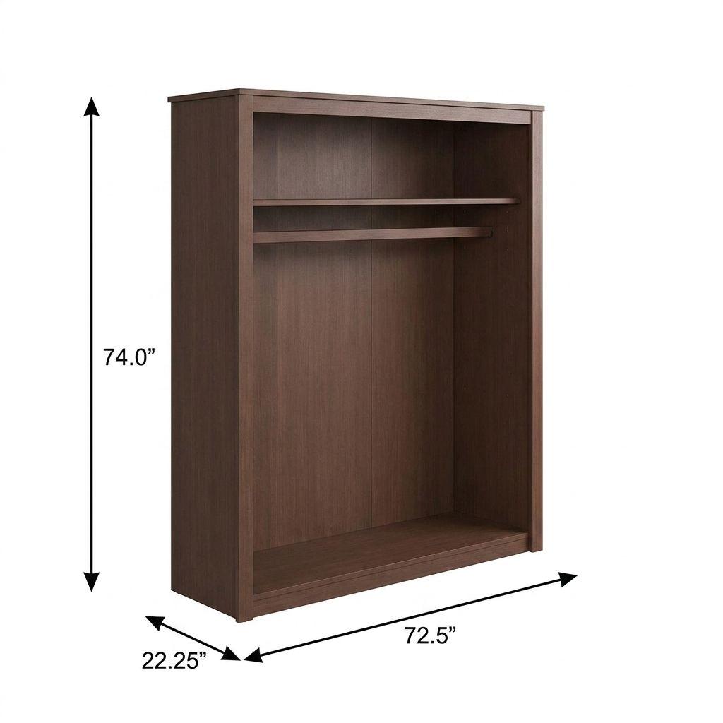 74" Coffee Solid Wood Four Door Combo Dresser - HomeRoots - Flyclothing LLC