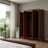 74" Coffee Solid Wood Four Door Combo Dresser - HomeRoots - Flyclothing LLC