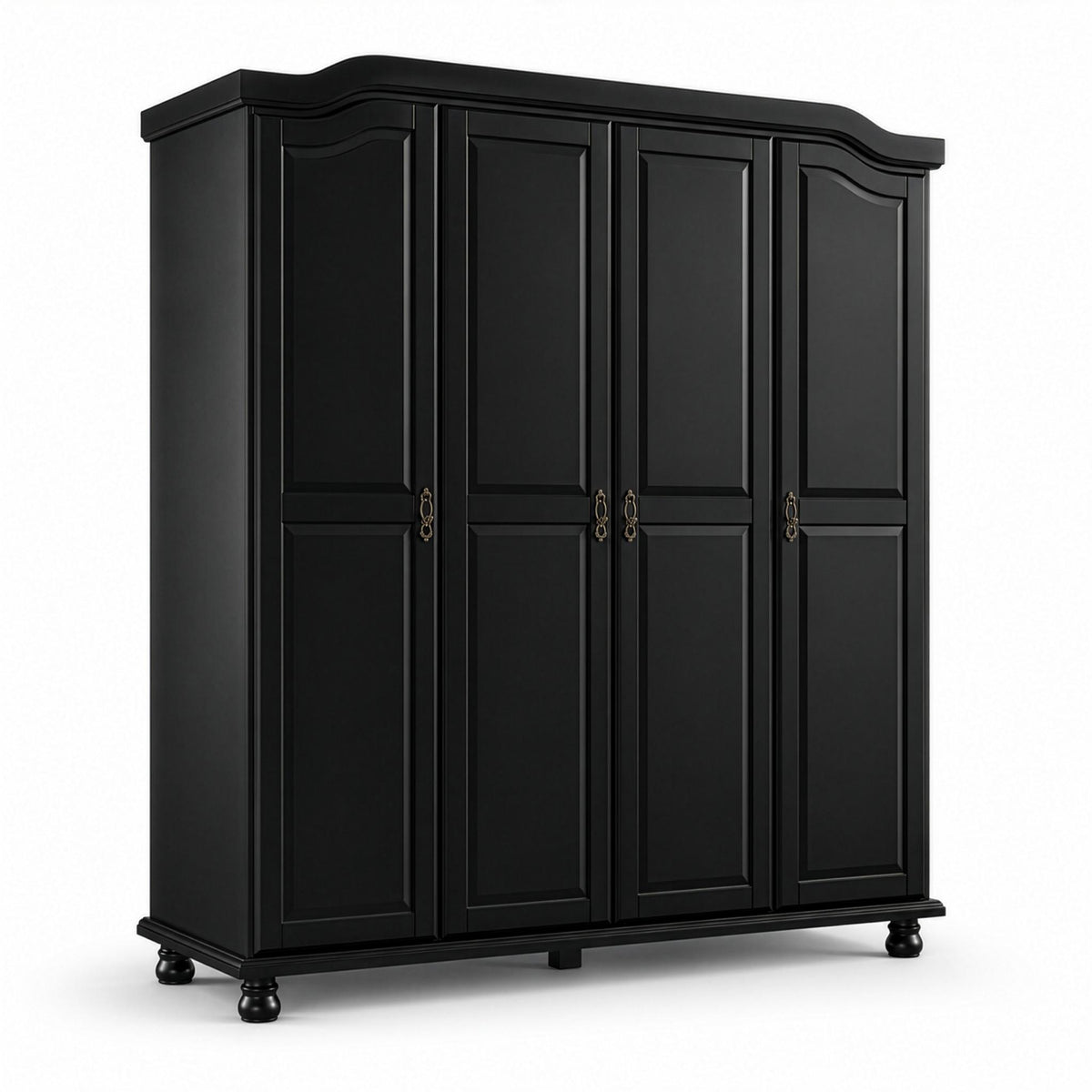 74" Black Solid Wood Four Door Combo Dresser - HomeRoots - Flyclothing LLC