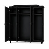 74" Black Solid Wood Four Door Combo Dresser - HomeRoots - Flyclothing LLC