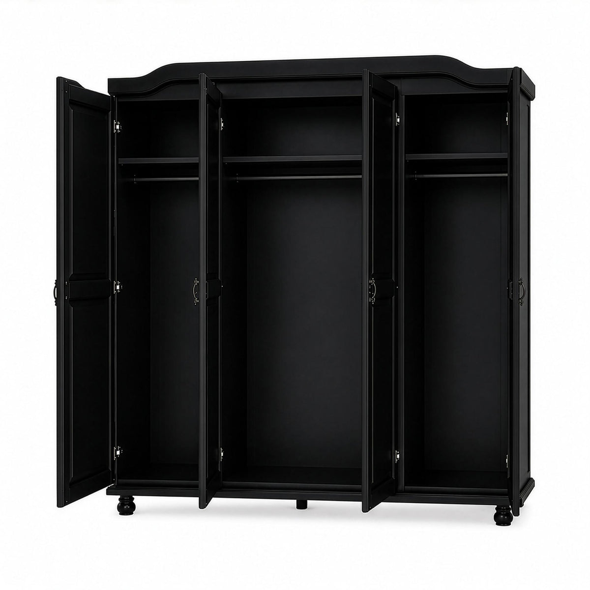 74" Black Solid Wood Four Door Combo Dresser - HomeRoots - Flyclothing LLC