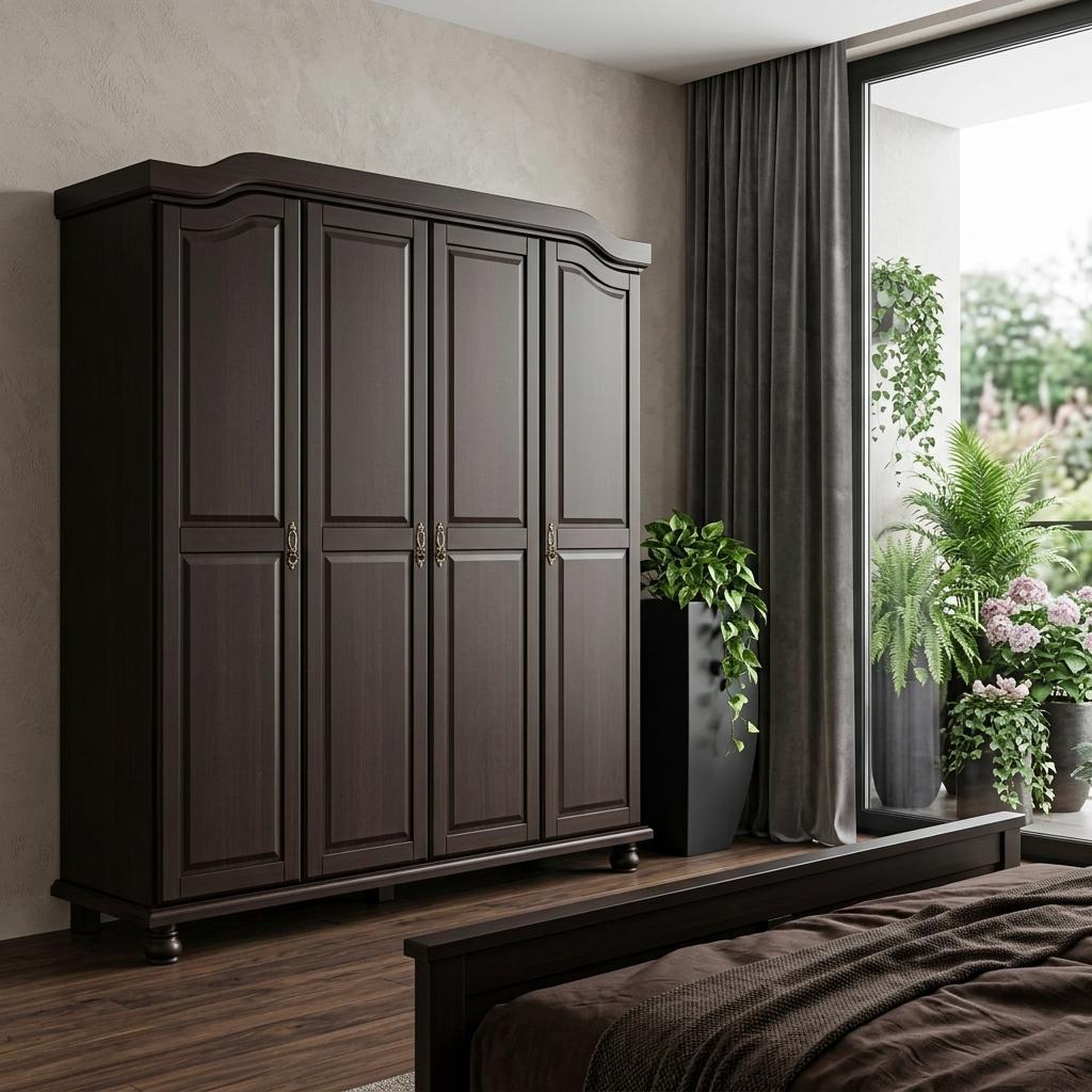 74" Espresso Solid Wood Four Door Combo Dresser - HomeRoots - Flyclothing LLC