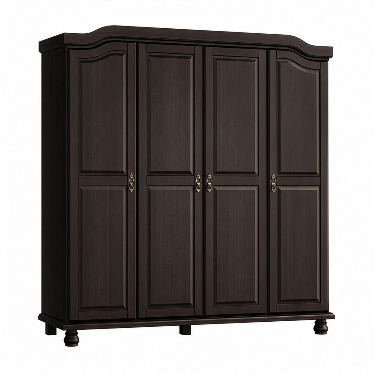 74" Espresso Solid Wood Four Door Combo Dresser - HomeRoots - Flyclothing LLC