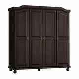 74" Espresso Solid Wood Four Door Combo Dresser - HomeRoots - Flyclothing LLC