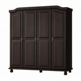 74" Espresso Solid Wood Four Door Combo Dresser - HomeRoots - Flyclothing LLC
