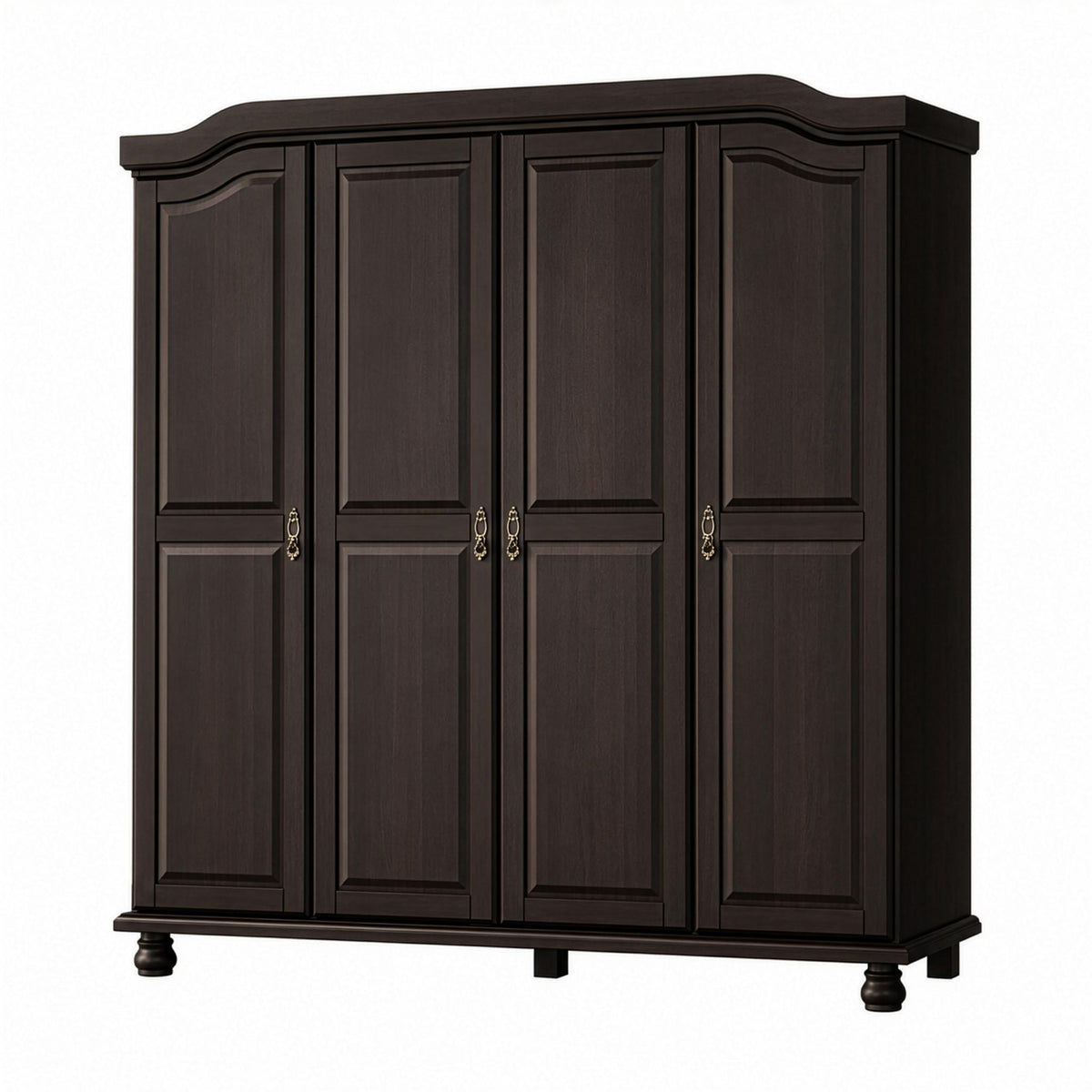 74" Espresso Solid Wood Four Door Combo Dresser - HomeRoots - Flyclothing LLC