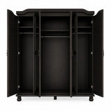 74" Espresso Solid Wood Four Door Combo Dresser - HomeRoots - Flyclothing LLC