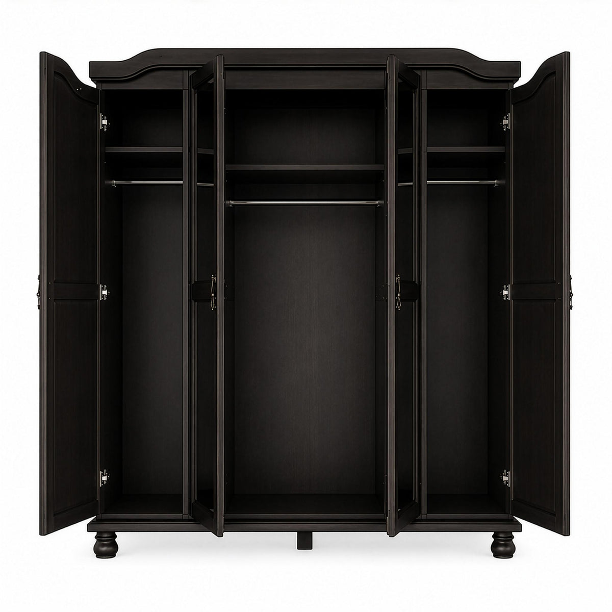 74" Espresso Solid Wood Four Door Combo Dresser - HomeRoots - Flyclothing LLC