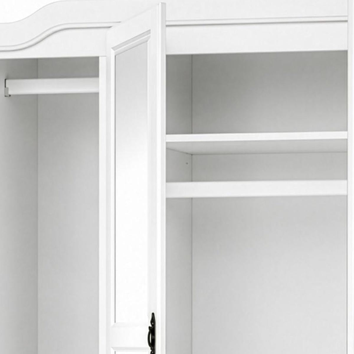 74" White Solid Wood Mirrored Four Door Combo Dresser - HomeRoots - Flyclothing LLC