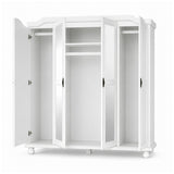 74" White Solid Wood Mirrored Four Door Combo Dresser - HomeRoots - Flyclothing LLC