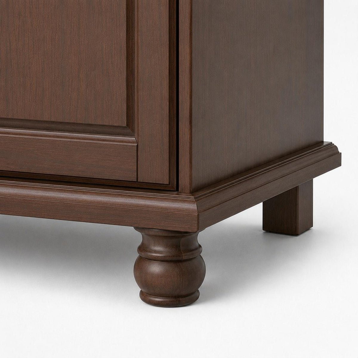 74" Coffee Solid Wood Mirrored Four Door Combo Dresser - HomeRoots - Flyclothing LLC
