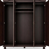 74" Dark Brown Solid Wood Mirrored Four Door Combo Dresser - HomeRoots - Flyclothing LLC