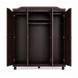 74" Dark Brown Solid Wood Mirrored Four Door Combo Dresser - HomeRoots - Flyclothing LLC