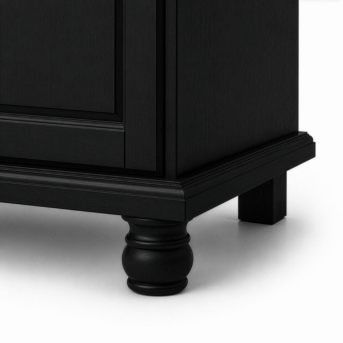 74" Black Solid Wood Mirrored Four Door Combo Dresser - HomeRoots - Flyclothing LLC