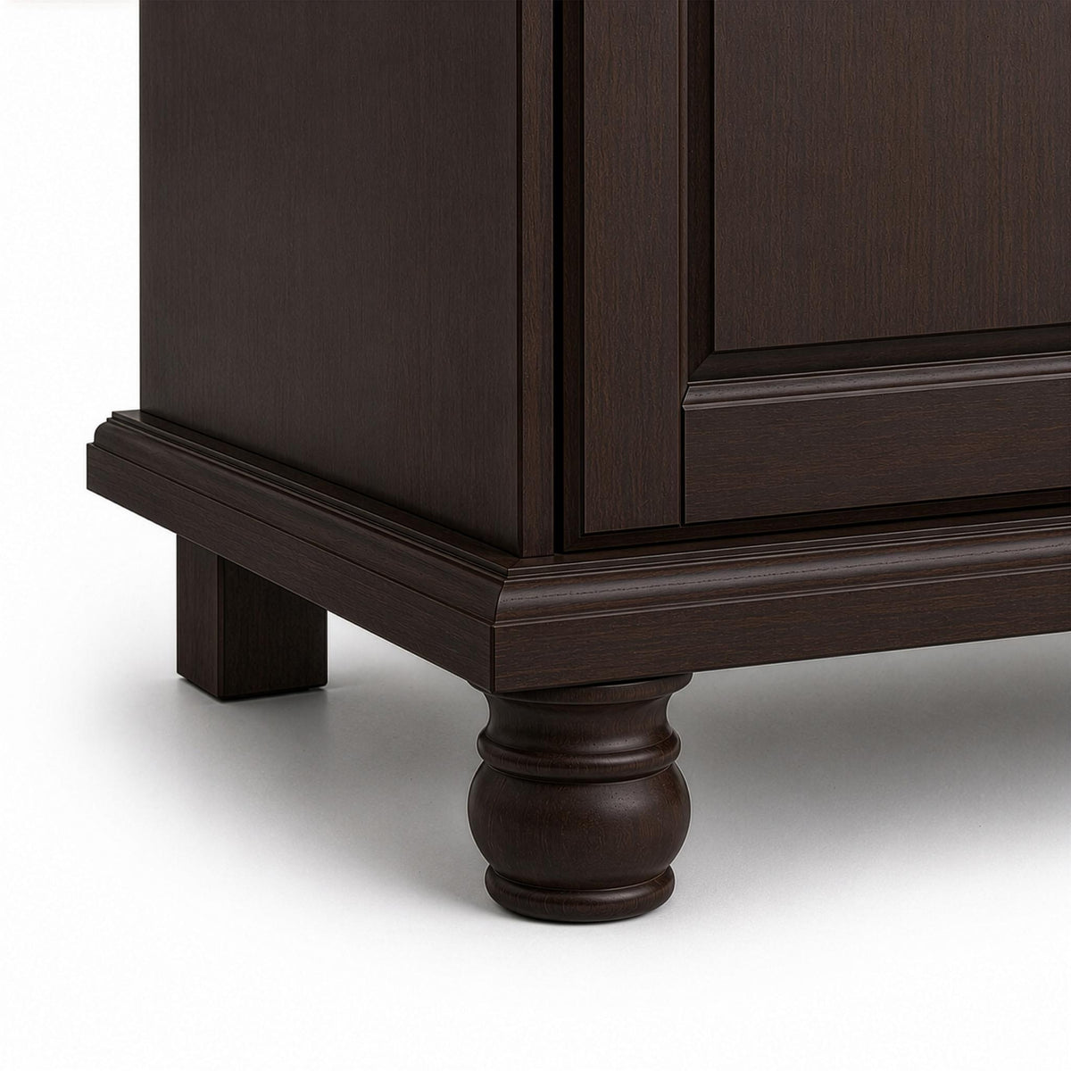 74" Dark Brown Solid Wood Four Door Combo Dresser - HomeRoots - Flyclothing LLC