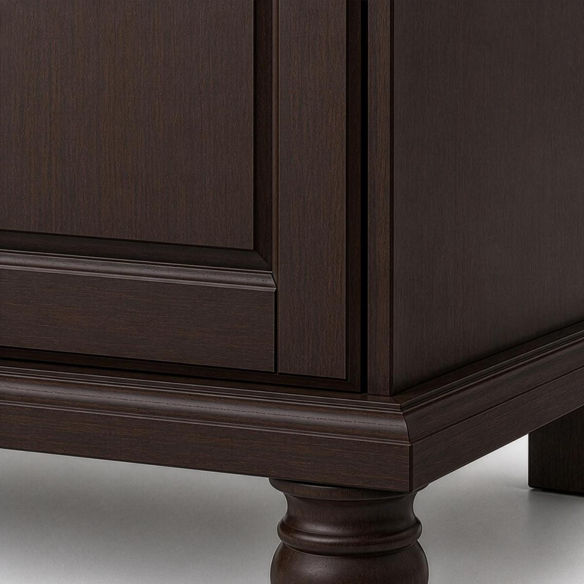 74" Dark Brown Solid Wood Four Door Combo Dresser - HomeRoots - Flyclothing LLC
