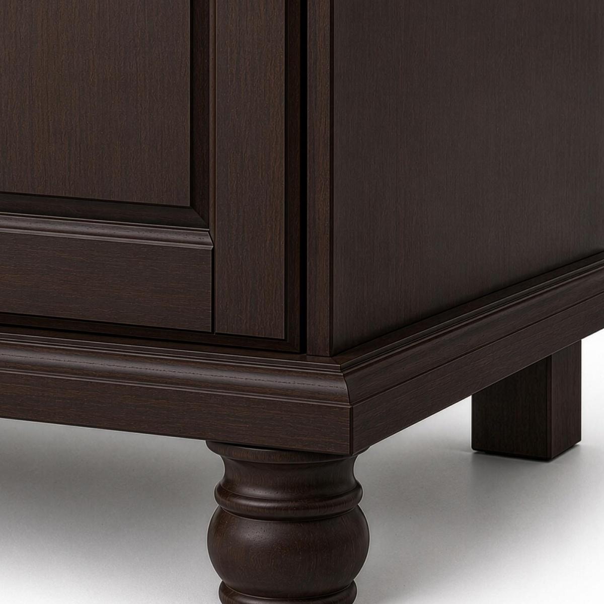 74" Dark Brown Solid Wood Four Door Combo Dresser - HomeRoots - Flyclothing LLC