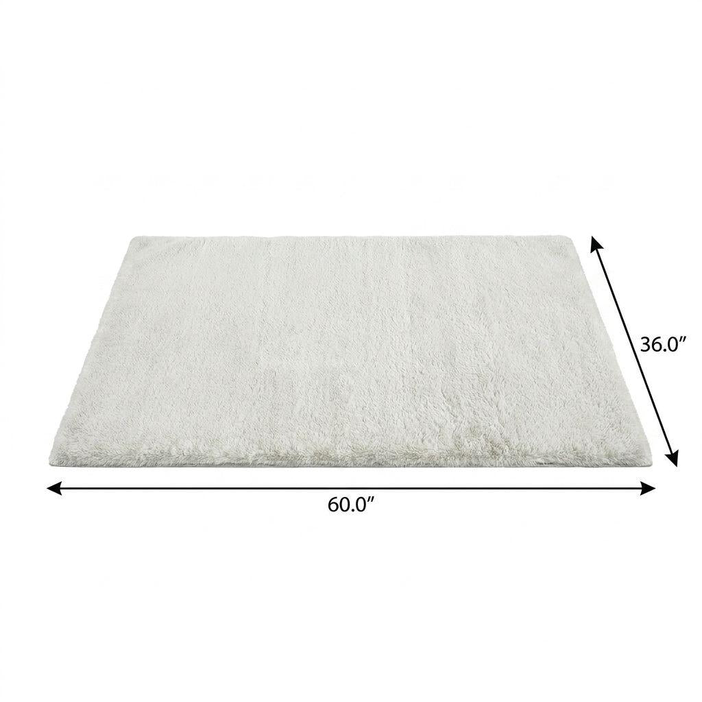 3' X 5' Beige And Cream Floral Vines Shag Washable Area Rug With UV Protection - HomeRoots - Flyclothing LLC
