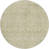 8' Beige And Cream Floral Vines Shag Washable Round Rug With UV Protection - HomeRoots - Flyclothing LLC