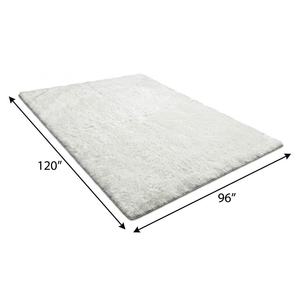 8' X 10' Beige And Cream Floral Vines Shag Washable Area Rug With UV Protection - HomeRoots - Flyclothing LLC