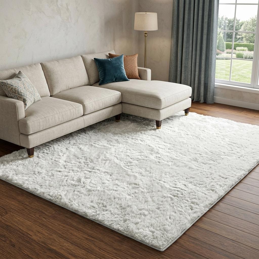 9' X 12' Beige And Cream Floral Vines Shag Washable Area Rug With UV Protection - HomeRoots - Flyclothing LLC