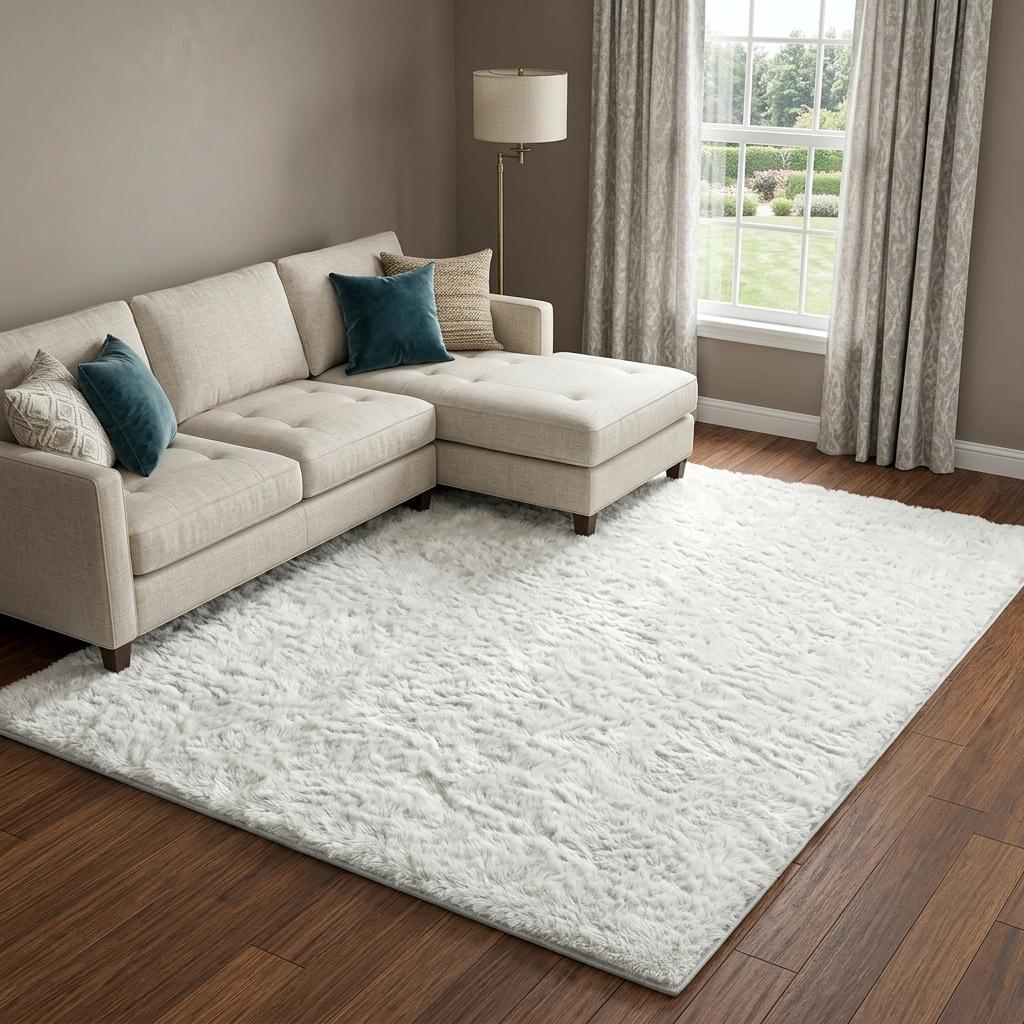 10' X 14' Beige And Cream Floral Vines Shag Washable Area Rug With UV Protection - HomeRoots - Flyclothing LLC
