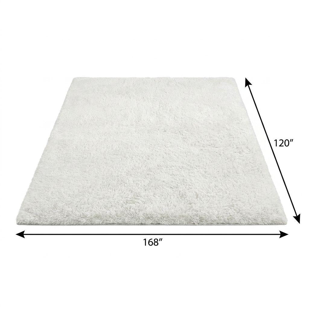 10' X 14' Beige And Cream Floral Vines Shag Washable Area Rug With UV Protection - HomeRoots - Flyclothing LLC