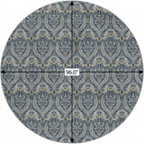 8' Blue And Navy Blue Floral Vines Shag Washable Round Rug With UV Protection - HomeRoots - Flyclothing LLC