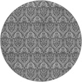 8' Gray And Silver Floral Vines Shag Washable Round Rug With UV Protection - HomeRoots - Flyclothing LLC