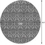 8' Gray And Silver Floral Vines Shag Washable Round Rug With UV Protection - HomeRoots - Flyclothing LLC